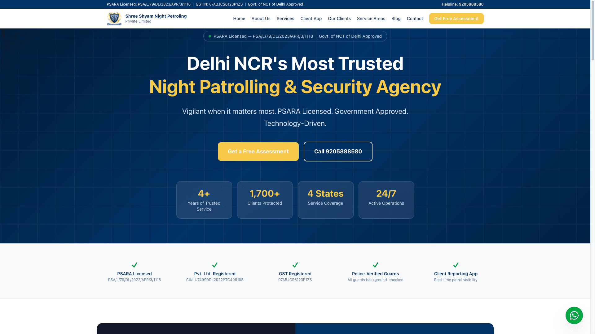 SS Night corporate website and admin dashboard