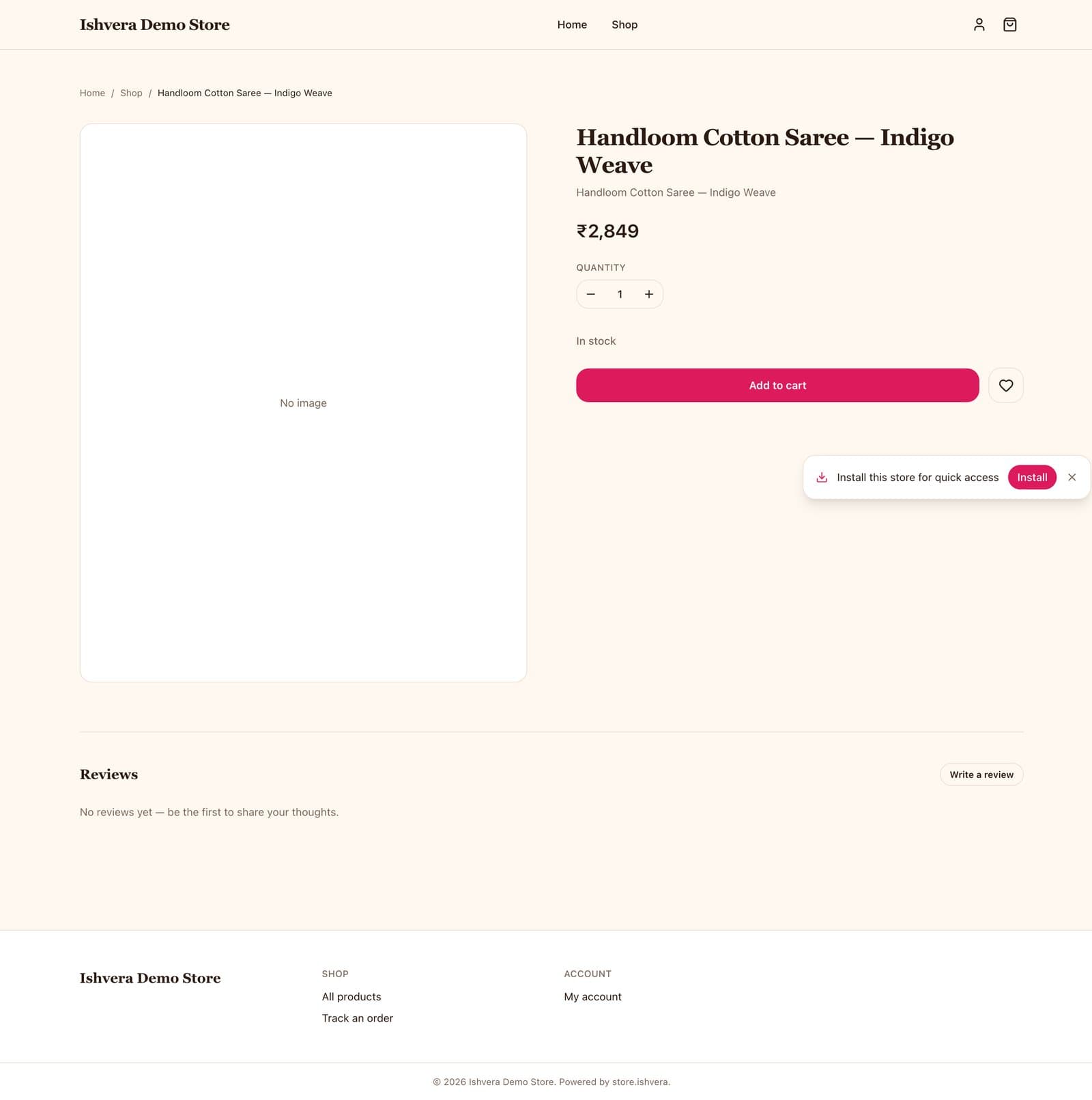 Ishvera Store — customer-facing storefront